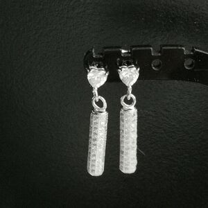 STERLING silver cz linear earrings NWT